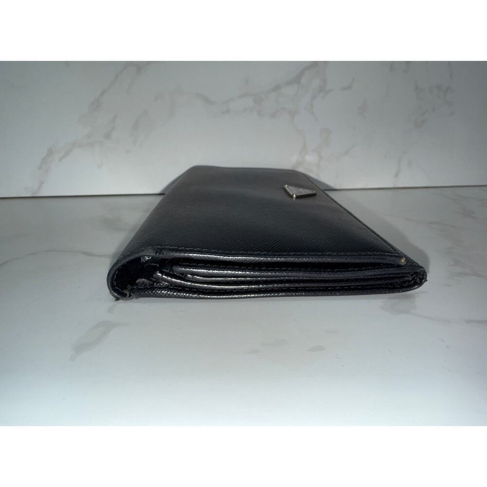 Prada Saffiano Continental Flap Wallet in Black - Picture 7 of 12